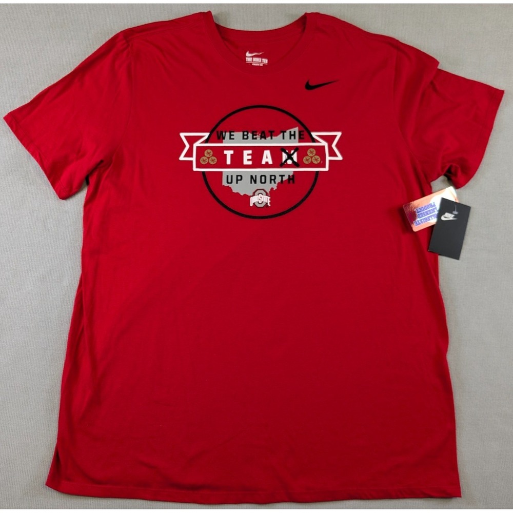 Ohio State Buckeyes Shirt Mens 2XL XXL Red Nike Football Athletic Cut OSU 2017